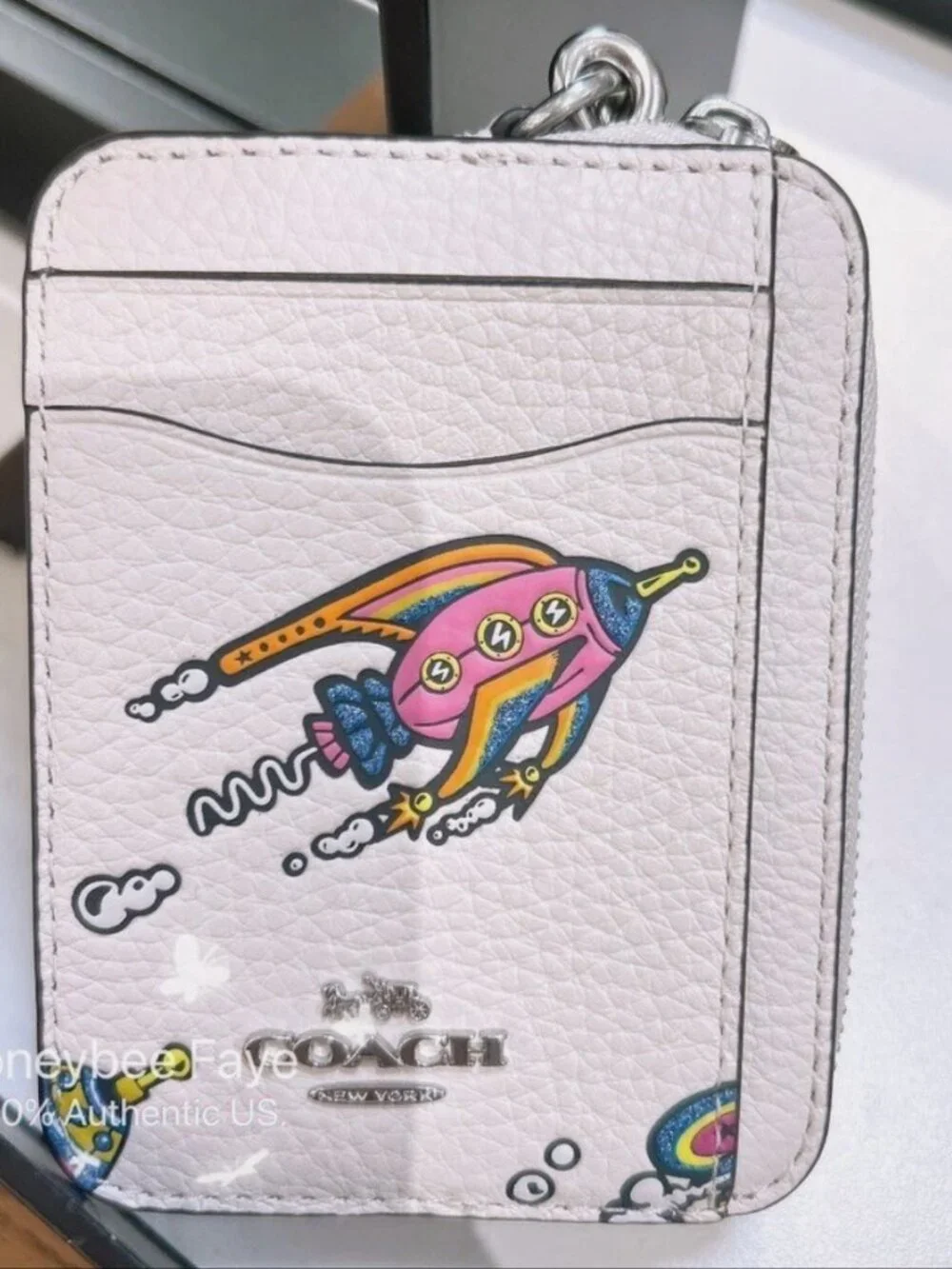 Cosmic Coach Zip Card Case With Rocket Print CW889